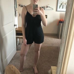 Black sleeveless romper